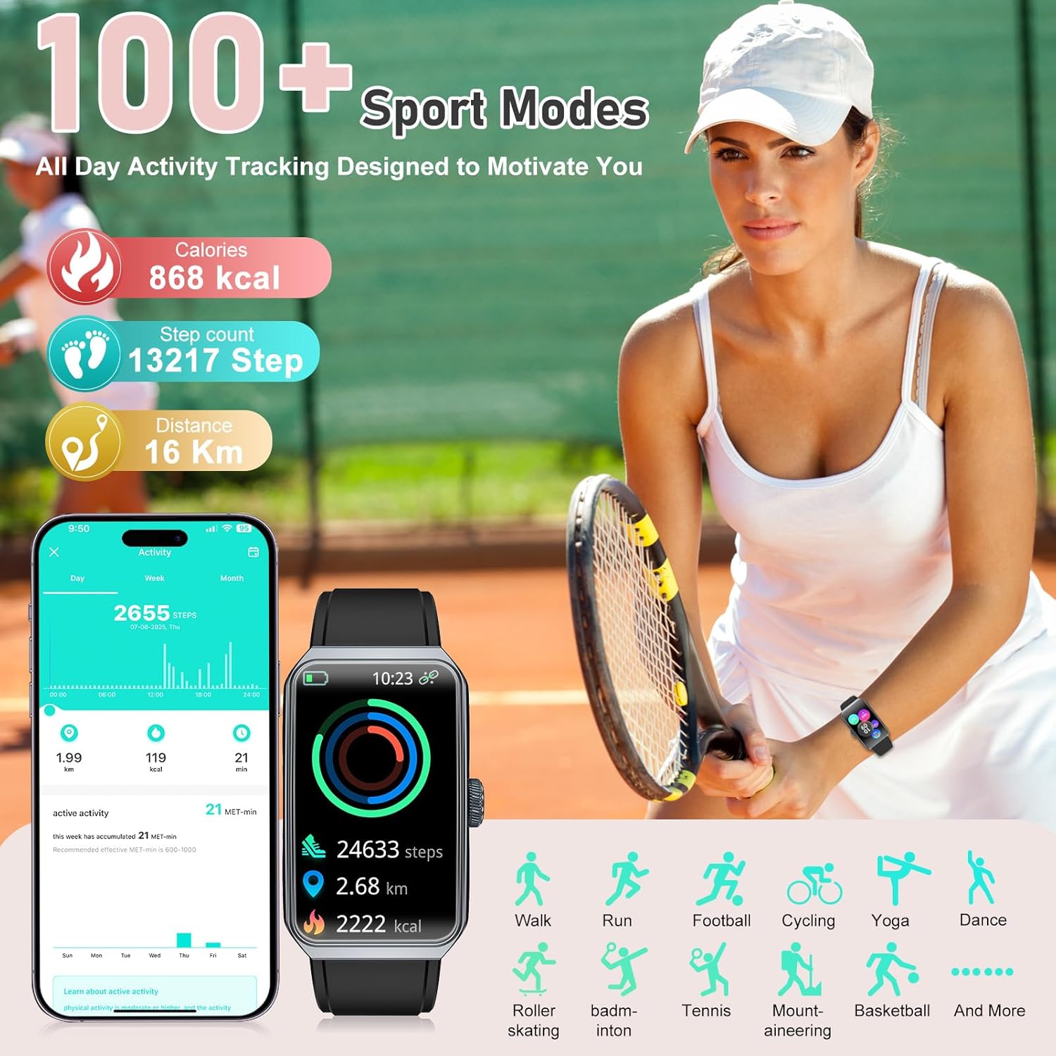 Thumbnail 3 de Fitness Tracker 1.47" HD Smart Watch