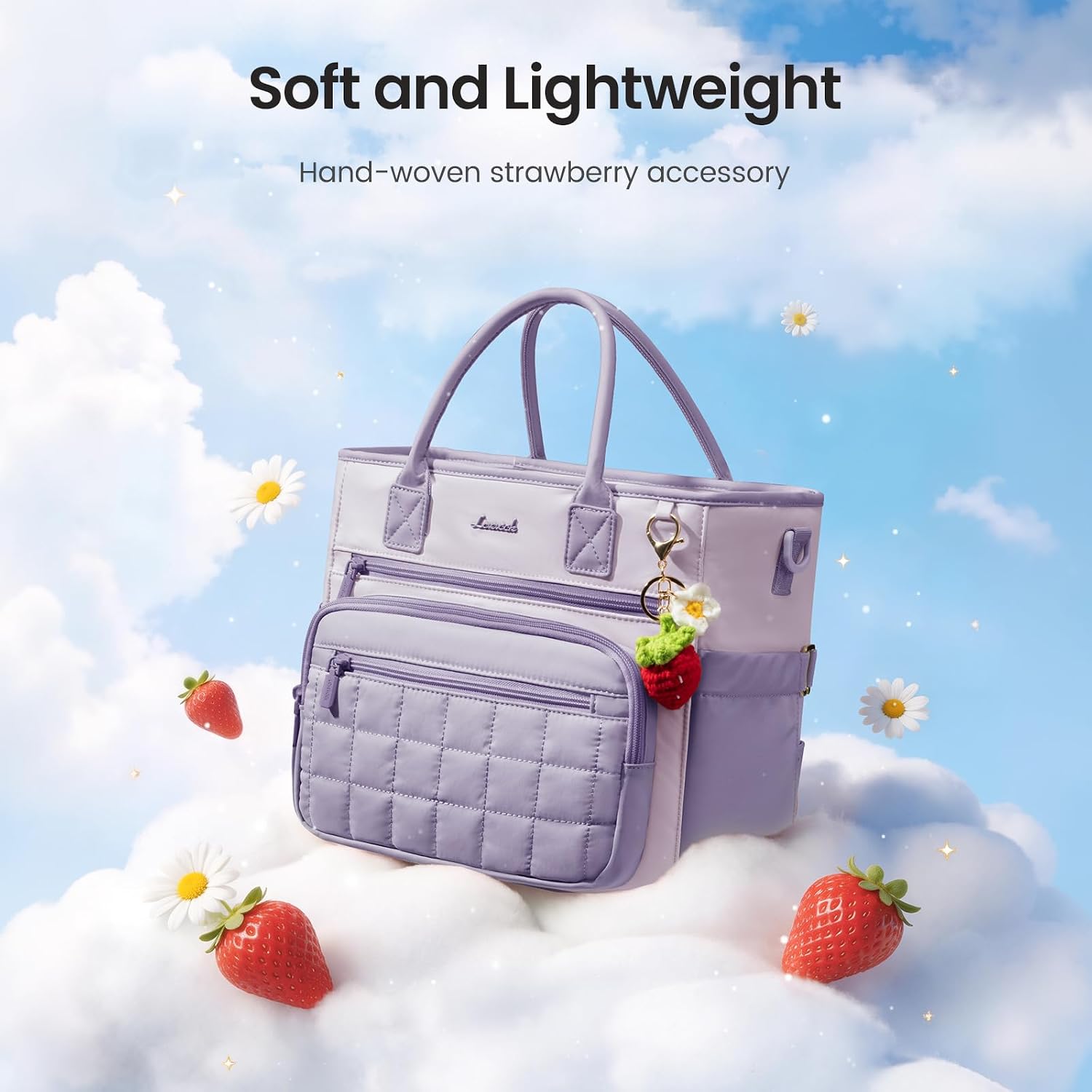 Detalle de LOVEVOOK Insulated Lunch Bag, Quilted Fabric