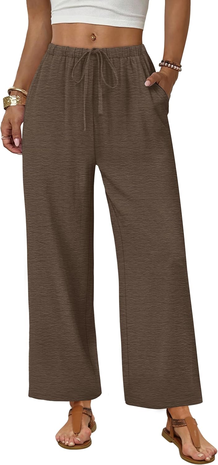 Thumbnail 6 de Sampeel Wide Leg Palazzo Pants for Women with Drawstring Elastic Waist and Pockets