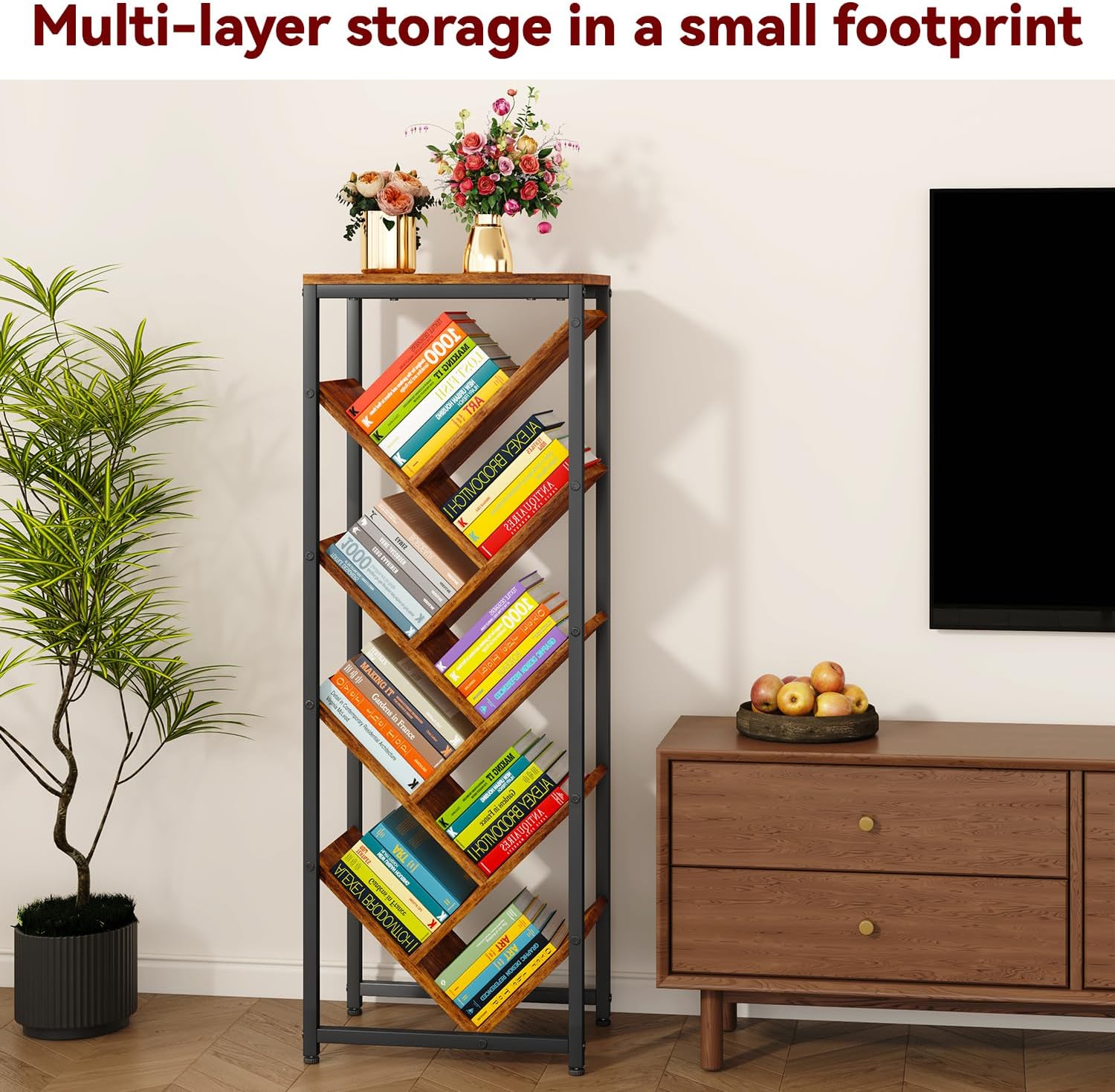 Thumbnail 5 de IBUYKE Tree Bookshelf 9-Tier 41.9in