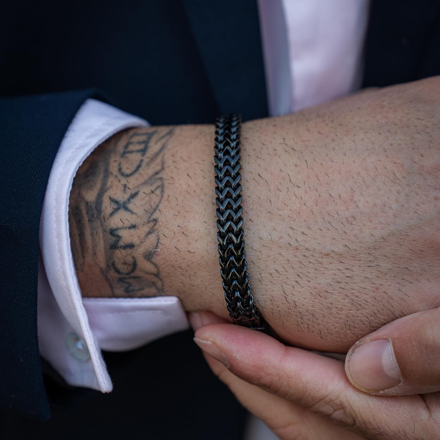 Thumbnail 3 de SERASAR bracciale da uomo in acciaio inox 316L impermeabile, chiusura sicura e tre colori