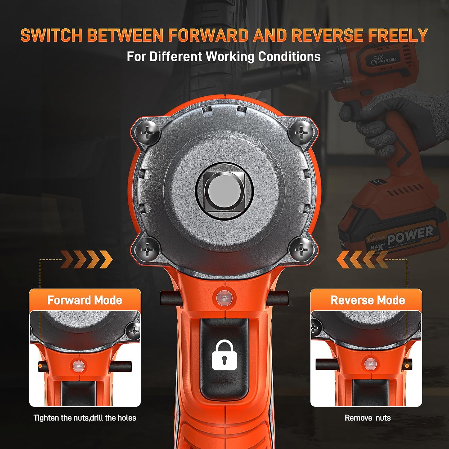 Thumbnail 6 de SIX CRAFTSMEN 21V Brushless Impact Wrench 500N·m