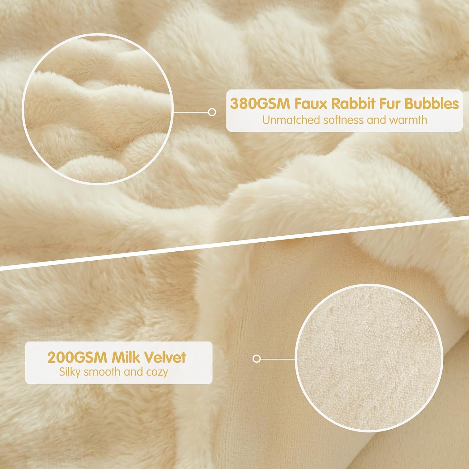 Detalle 2 de Lekesky Fluffy Double Duvet Set for Winter beige