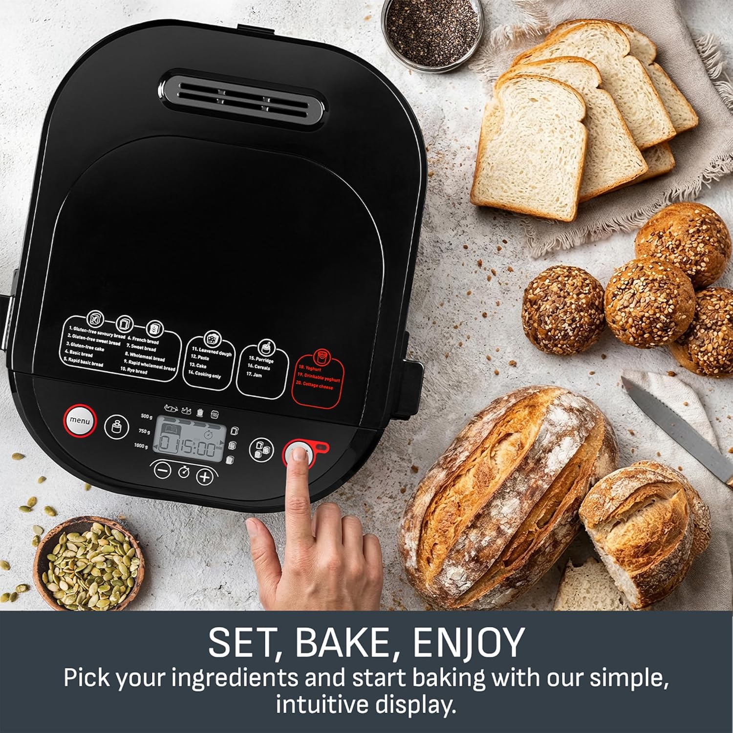 Thumbnail 5 de Tefal Pain & Delices PF240E40 breadmaker with yoghurt pot accessory, 15-hour delay start
