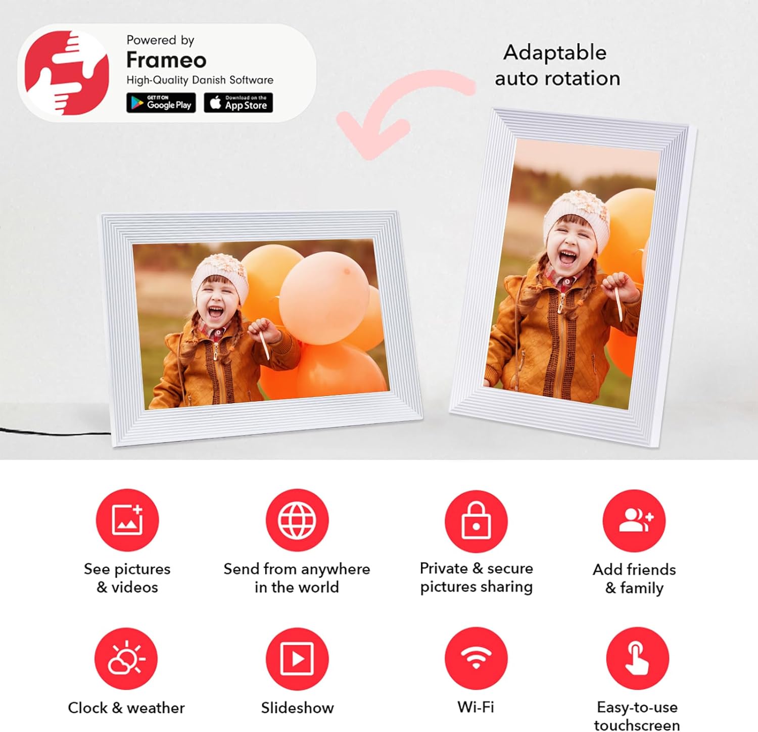 Thumbnail 1 de Frameo 10.1 Inch Smart WiFi Digital Photo Frame