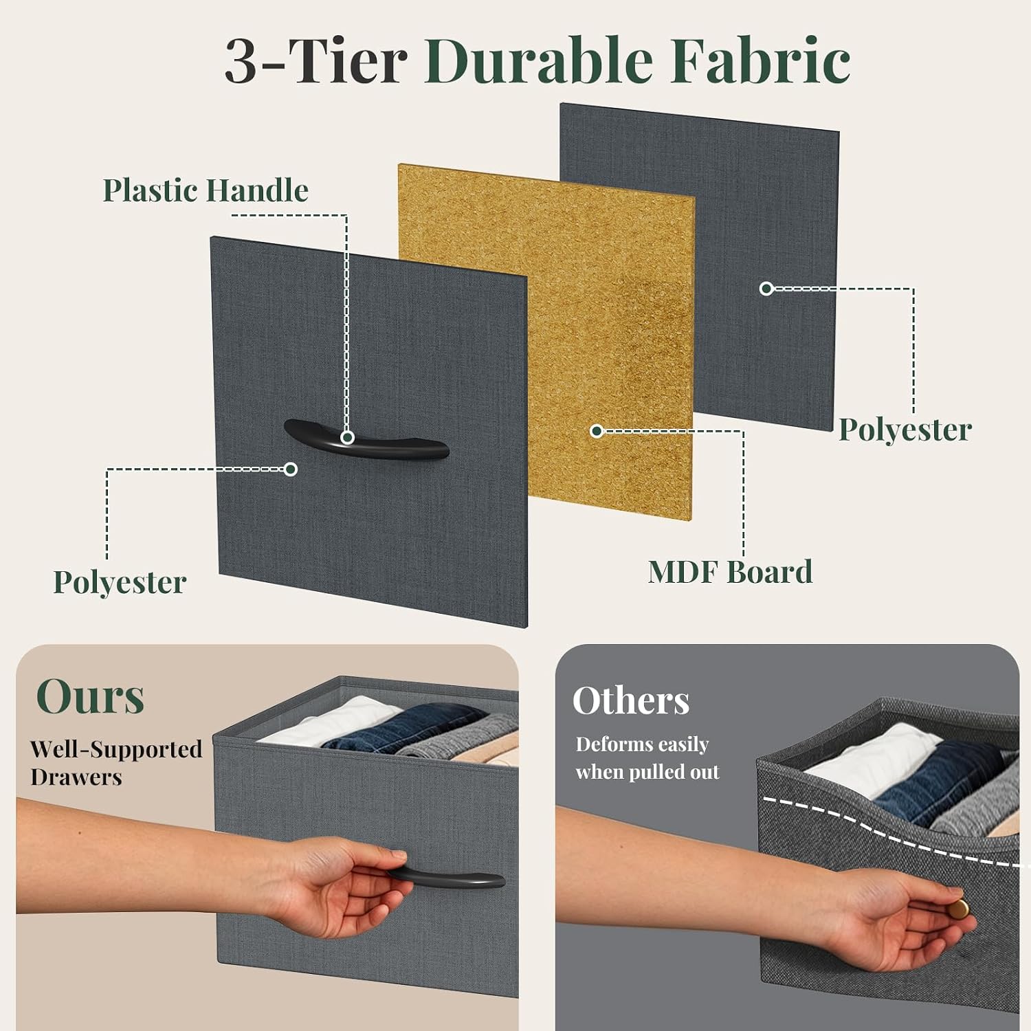 Thumbnail 4 de HAPPYMONT Fabric Dresser, 7 Drawers