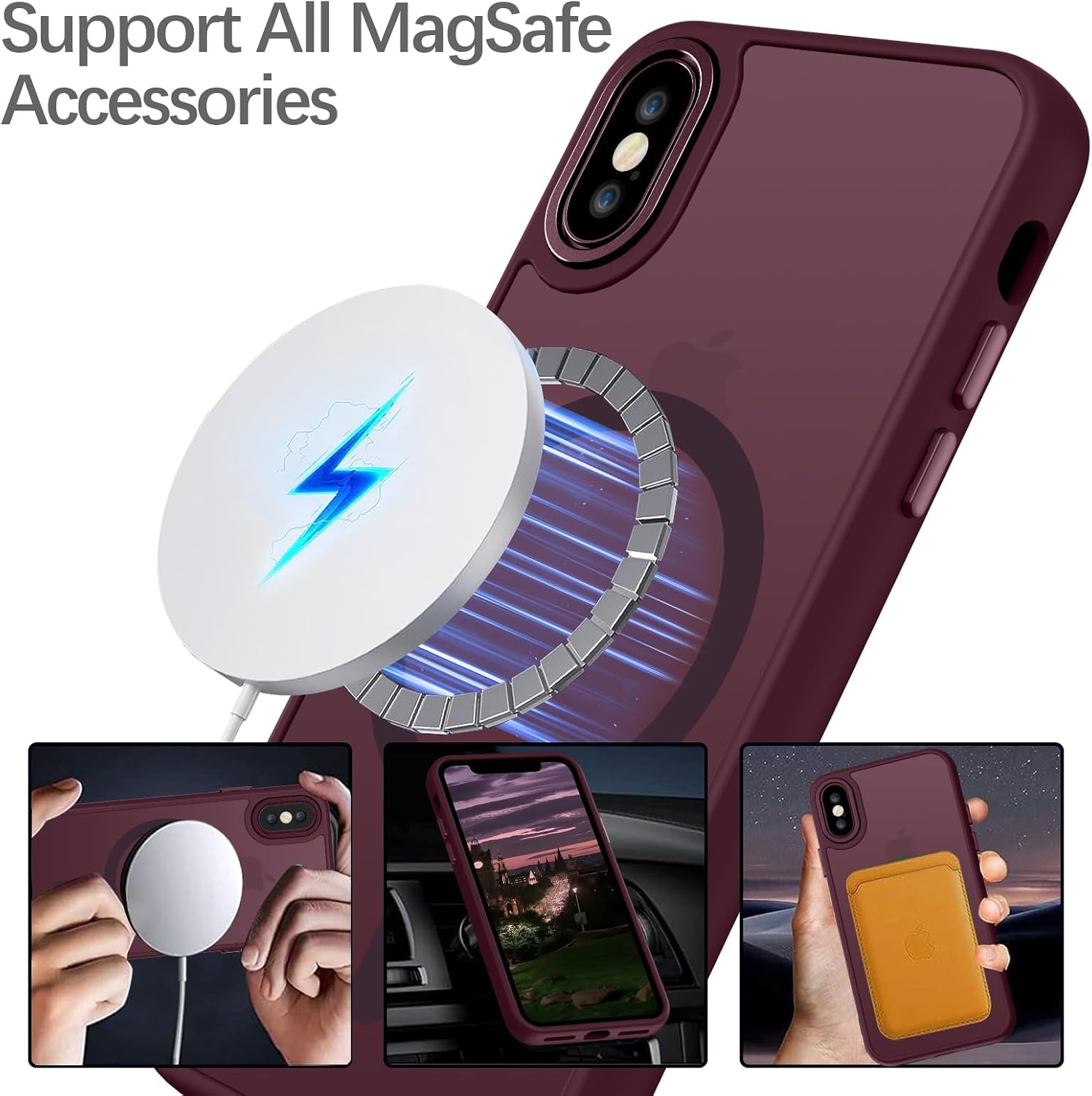 Detalle de YUANDMI Cover Magnetica per iPhone XS: Custodia Opaca e Ultra-Sottile con MagSafe
