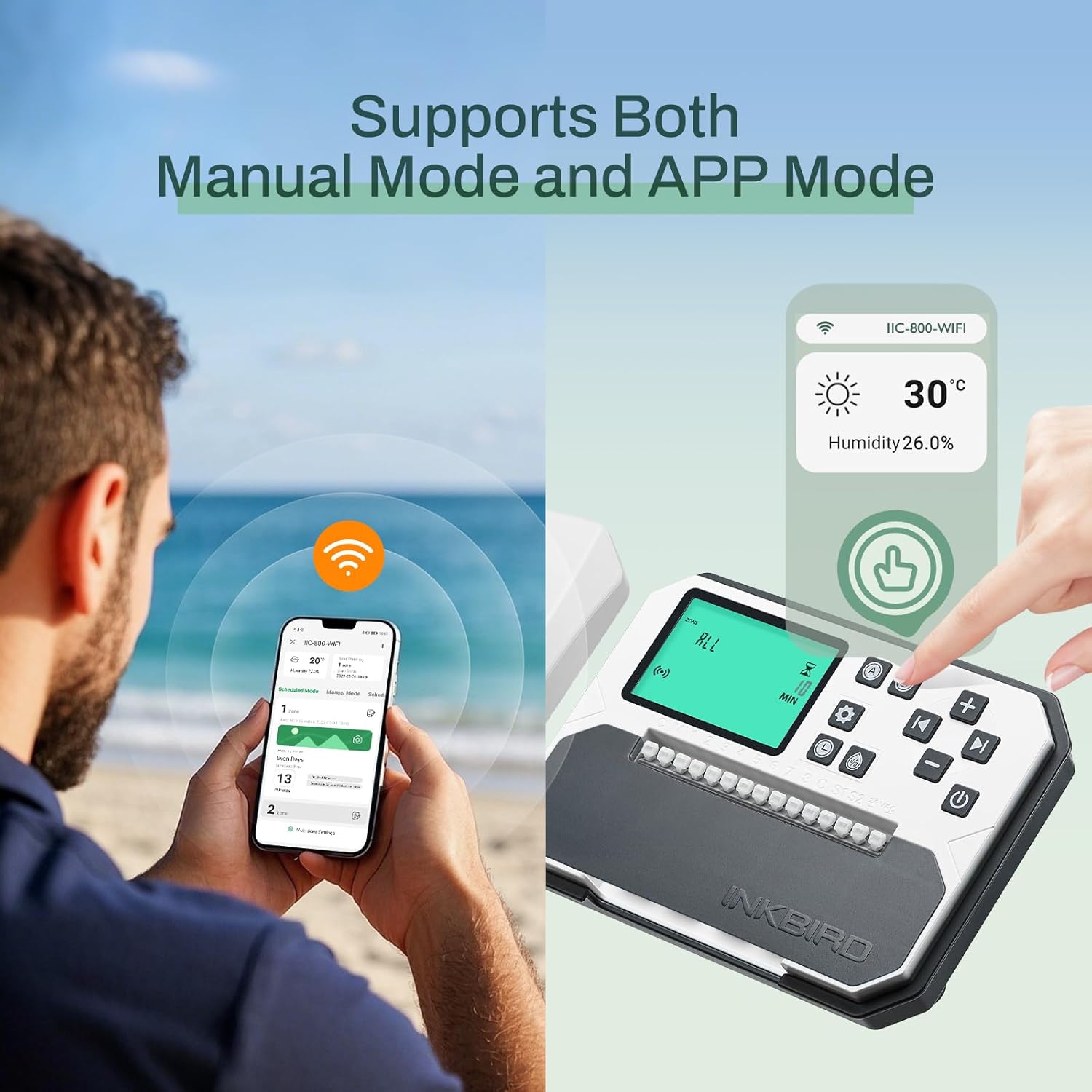 Thumbnail 2 de Inkbird programmateur d’arrosage WiFi connecté 8 voies avec contrôle via application