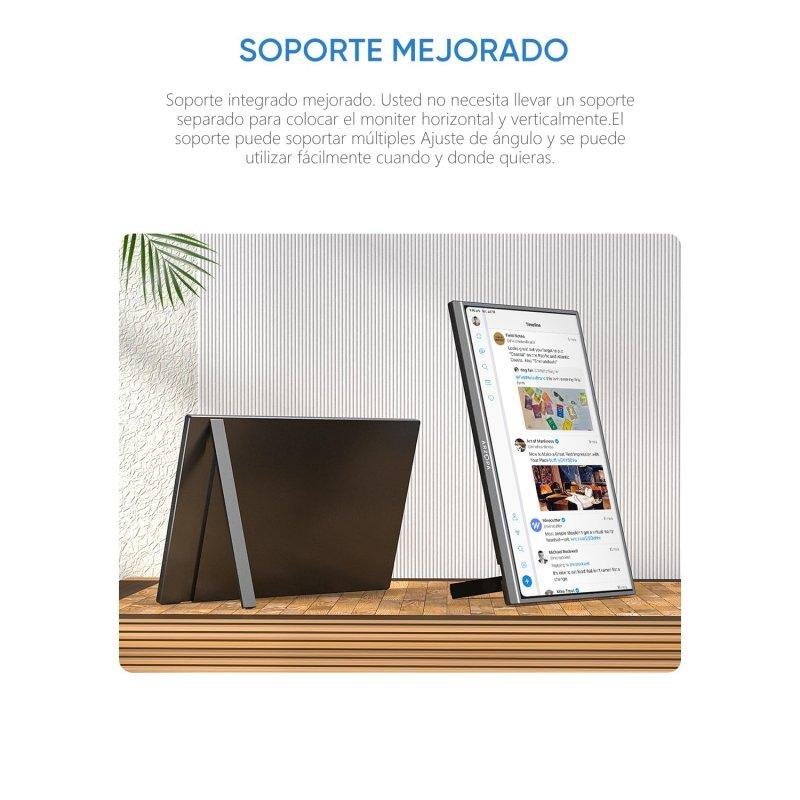 Detalle 2 de Monitor Arzopa A1M 17,3" FullHD IPS portátil con soporte integrado y altavoces