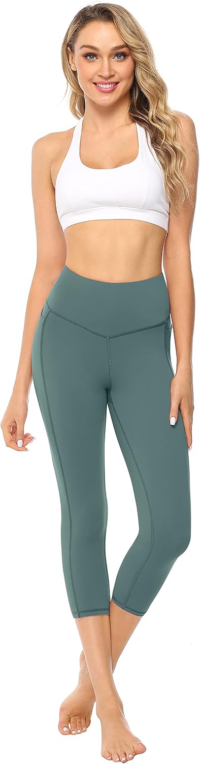 Detalle de Persit Damen Sport-Leggins mit Taschen, blickdicht – Sporthose für Yoga, Fitness & Streetwear