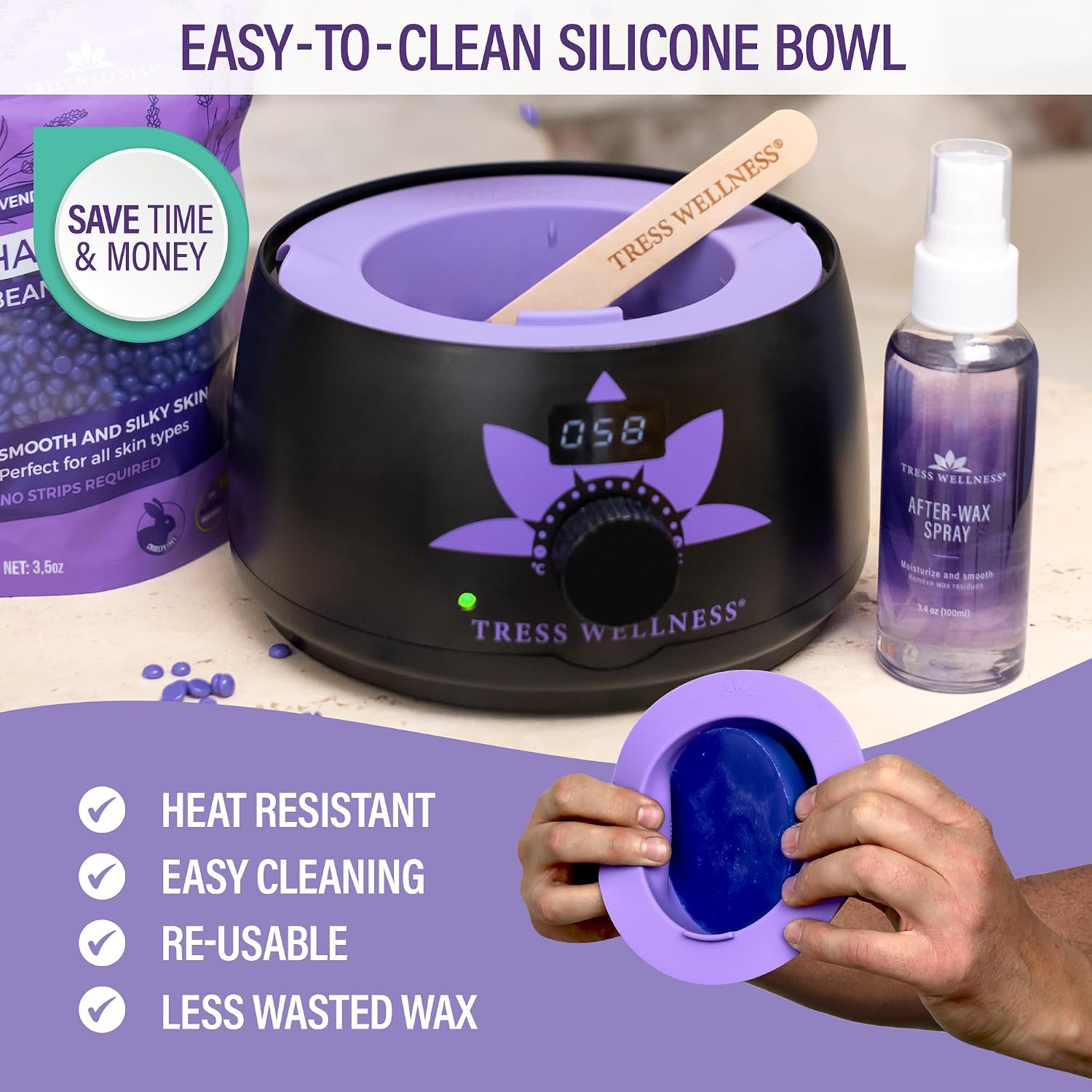 Thumbnail 4 de Tress Wellness Waxing Kit with silicone bowl