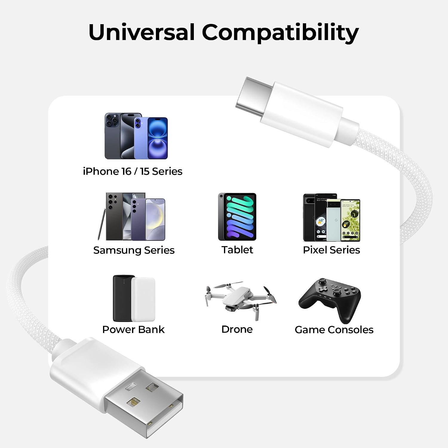 Thumbnail 6 de USB-C Ladekabel 2 m, 2er Set Nylon