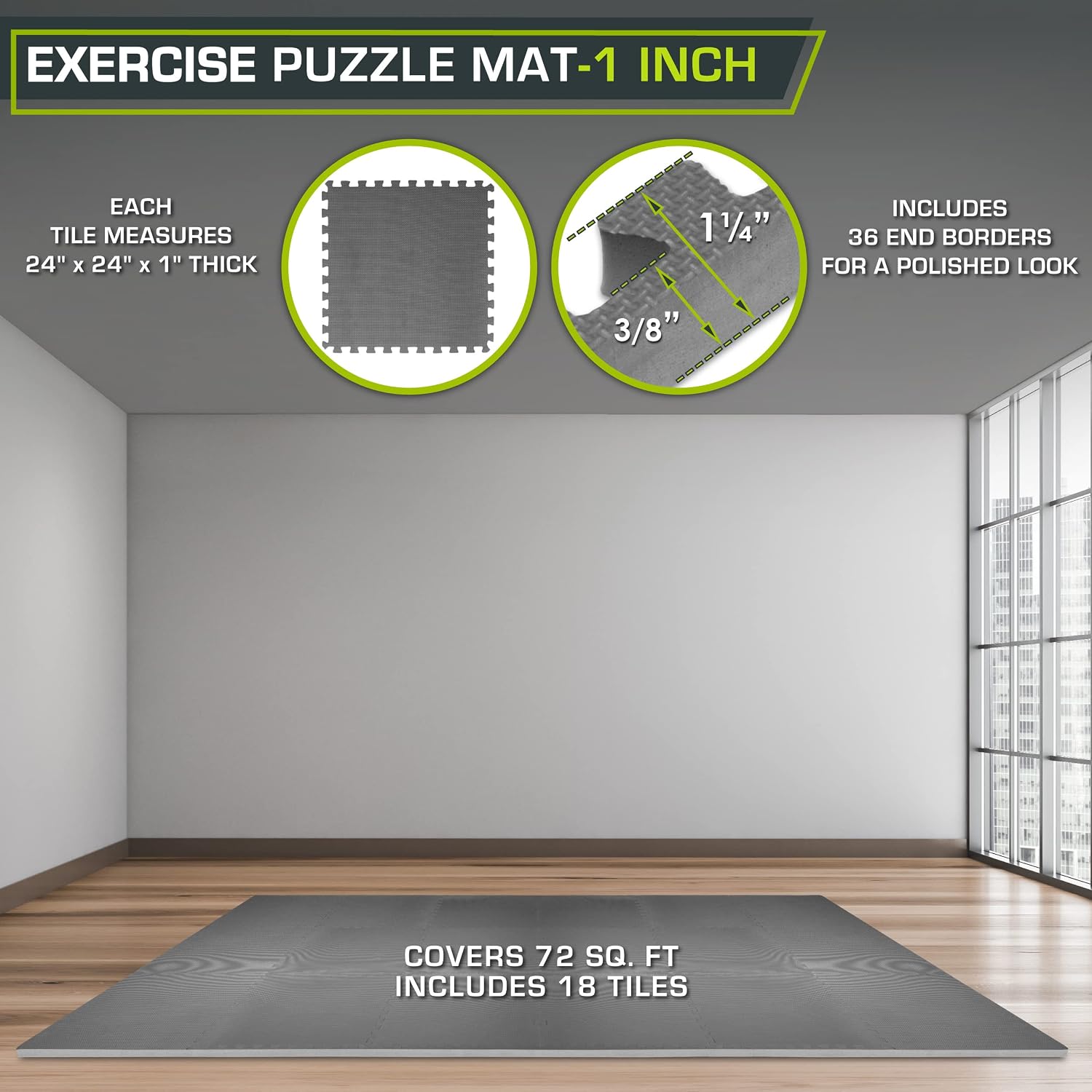 Detalle 2 de ProsourceFit 1" Puzzle Exercise Mat 📐