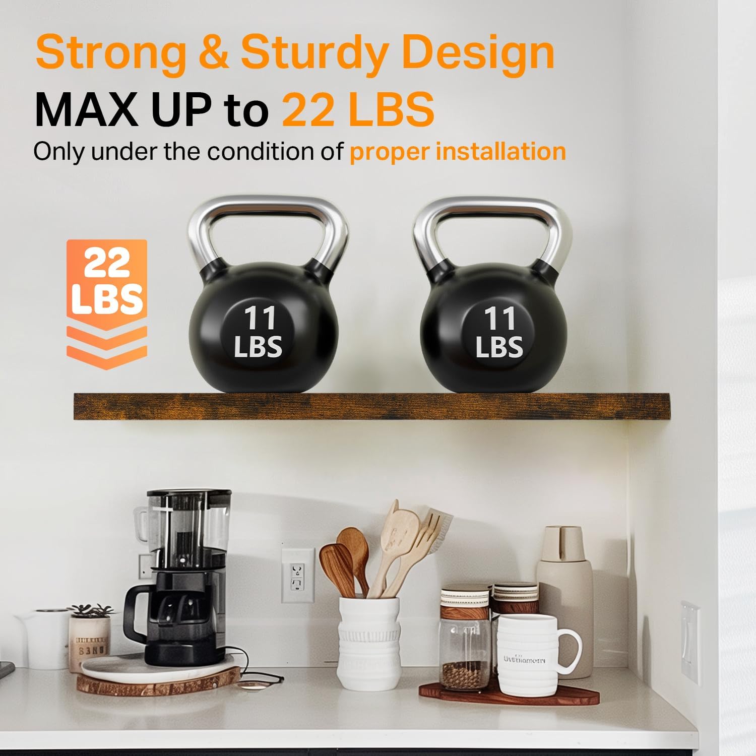Thumbnail 4 de BAYKA 22.5-inch Floating Shelves