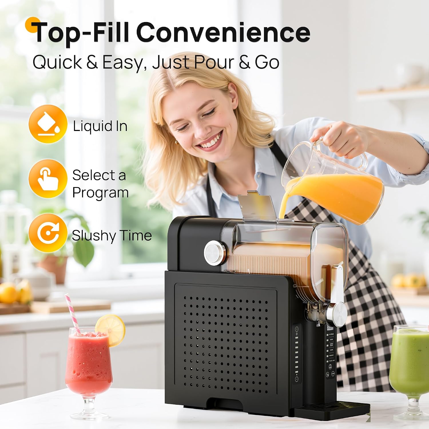 Detalle de Initio Slush Machine AD03: 6 preset programmes, 68 oz capacity, LED control