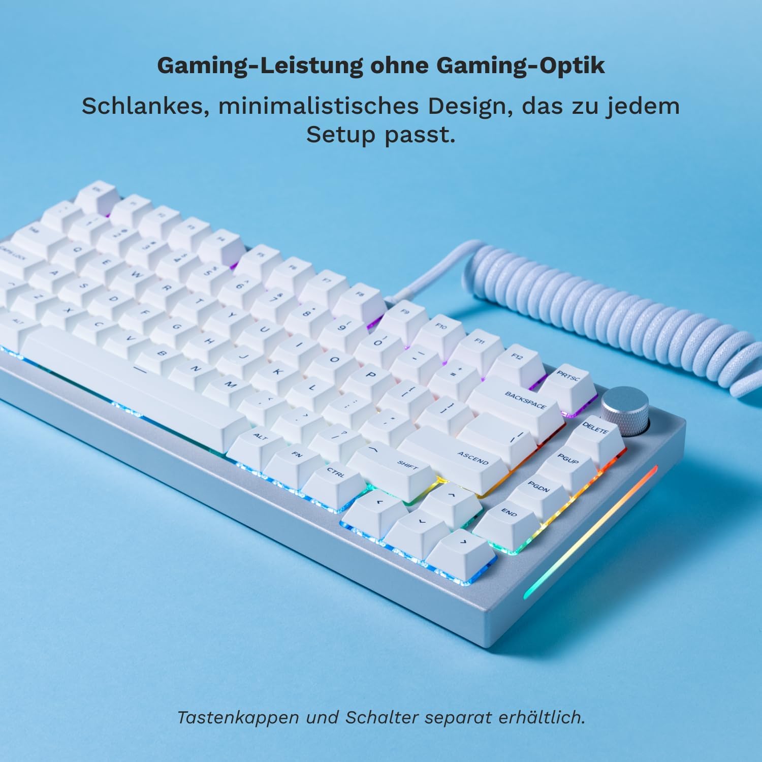 Detalle de GLORIOUS GMMK PRO 75% Barebones Frame – Modulares mechanisches Gaming-Keyboard (ANSI) aus Aluminium