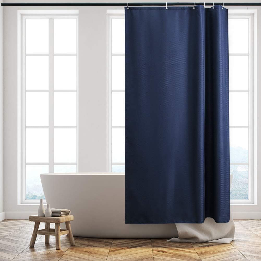 Detalle de Furlinic schmaler Duschvorhang 90x180 cm für Eckduschen – Wasserabweisend, schimmelresistent, mit 6 Duschringen