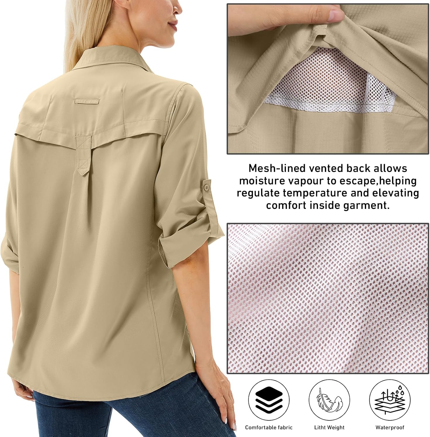 Detalle de Winebox Women’s UPF 50 Long Sleeve Sun Protection Shirt (Quick Dry, UPF 50)