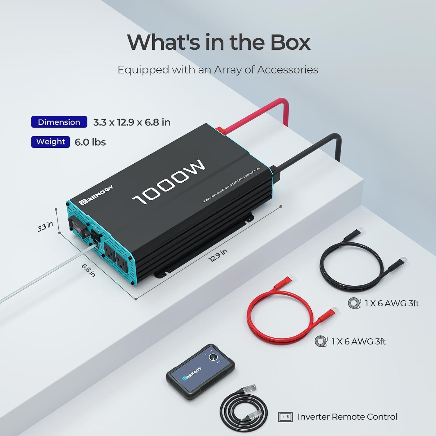 Detalle de Renogy 1000W Pure Sine Wave Inverter