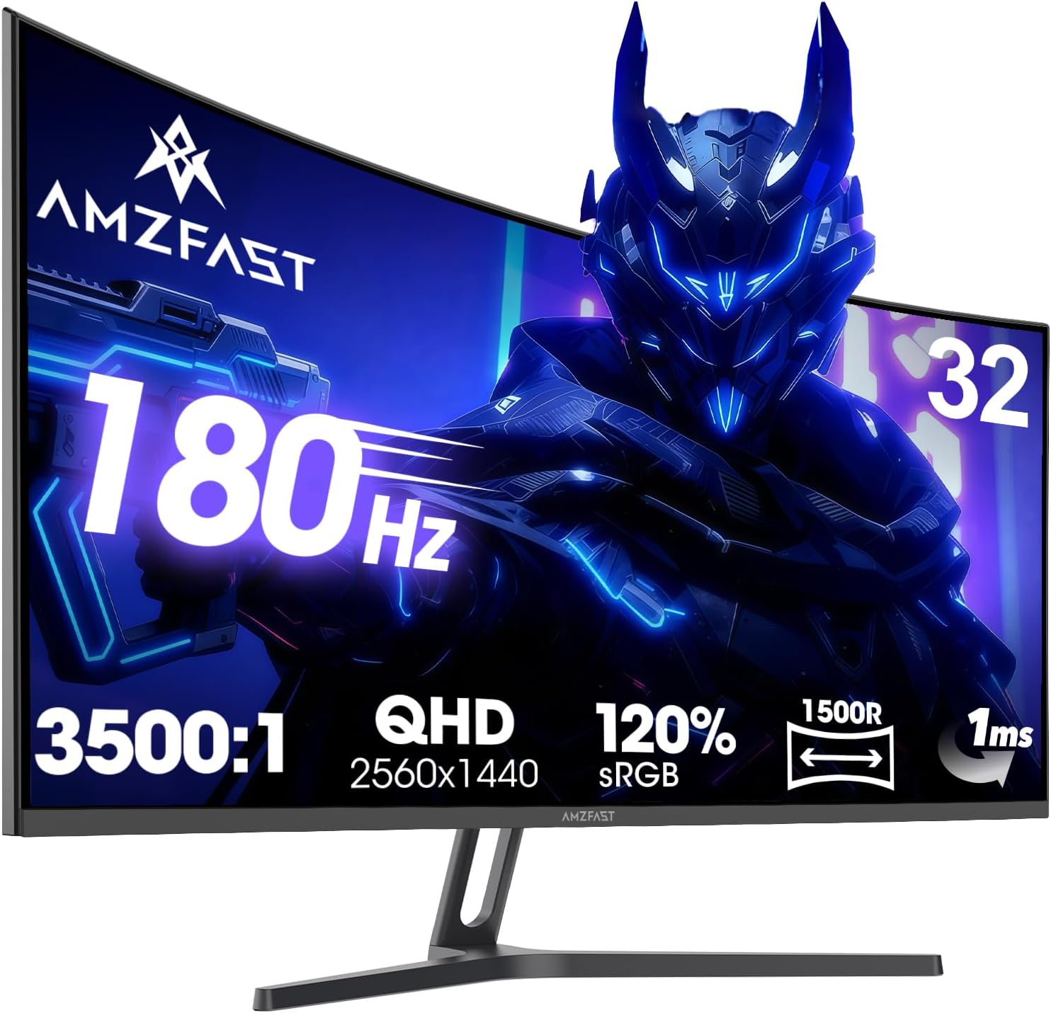Detalle de Amzfast AMZG32C1Q 32 Zoll Curved Gaming Monitor 180Hz