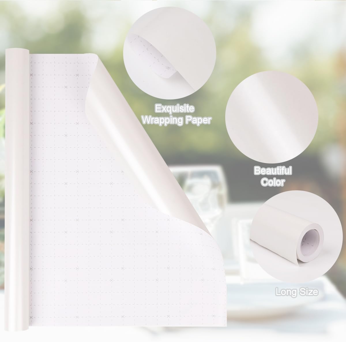 Detalle de HBell White wrapping paper roll 43cm