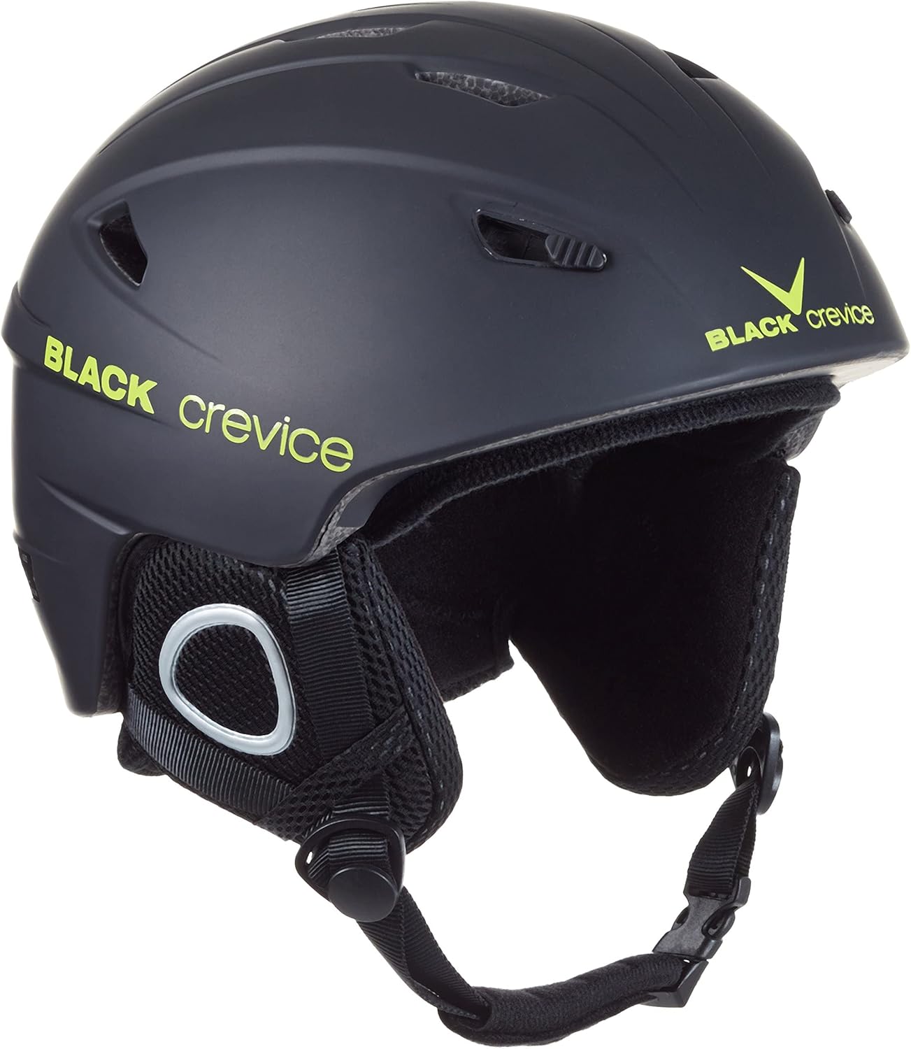 Detalle de BLACK CREVICE Kitzbühel Casco da sci (Small, Nero/Giallo) – protezione affidabile e comfort quotidiano