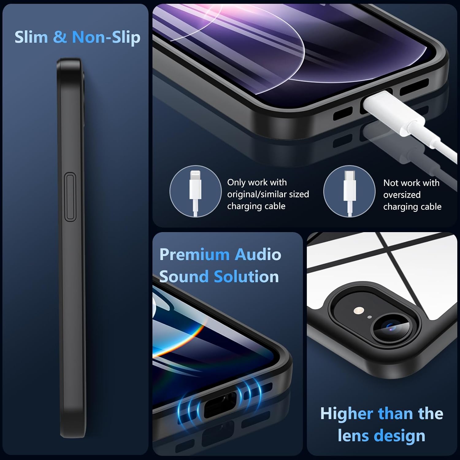Detalle de OWKEY iPhone 17e shockproof case with screen protector