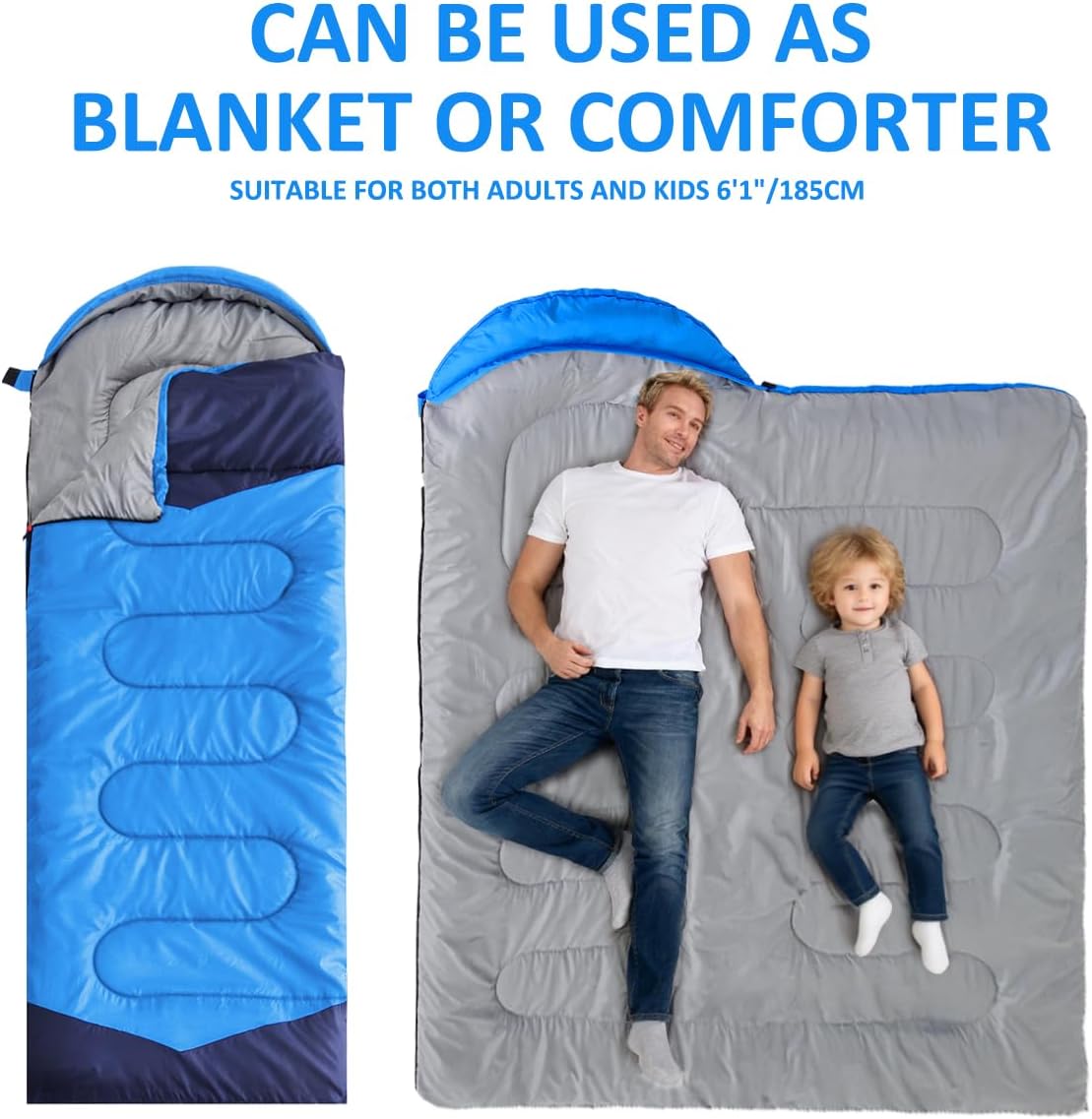 Thumbnail 3 de oaskys 3-Season Camping Sleeping Bag, Rectangular with Adjustable Hood