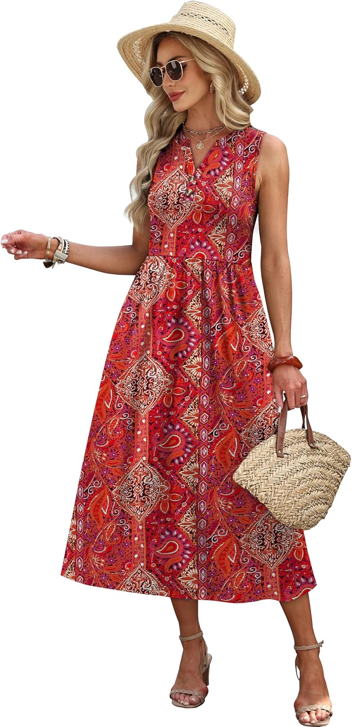 Thumbnail 2 de WIHOLL Women's Summer Maxi Dress with Pockets for Vacation & Beach Days