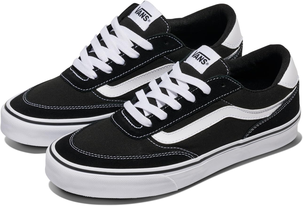 Thumbnail 6 de Vans Brooklyn LS Suede Canvas Black White 42