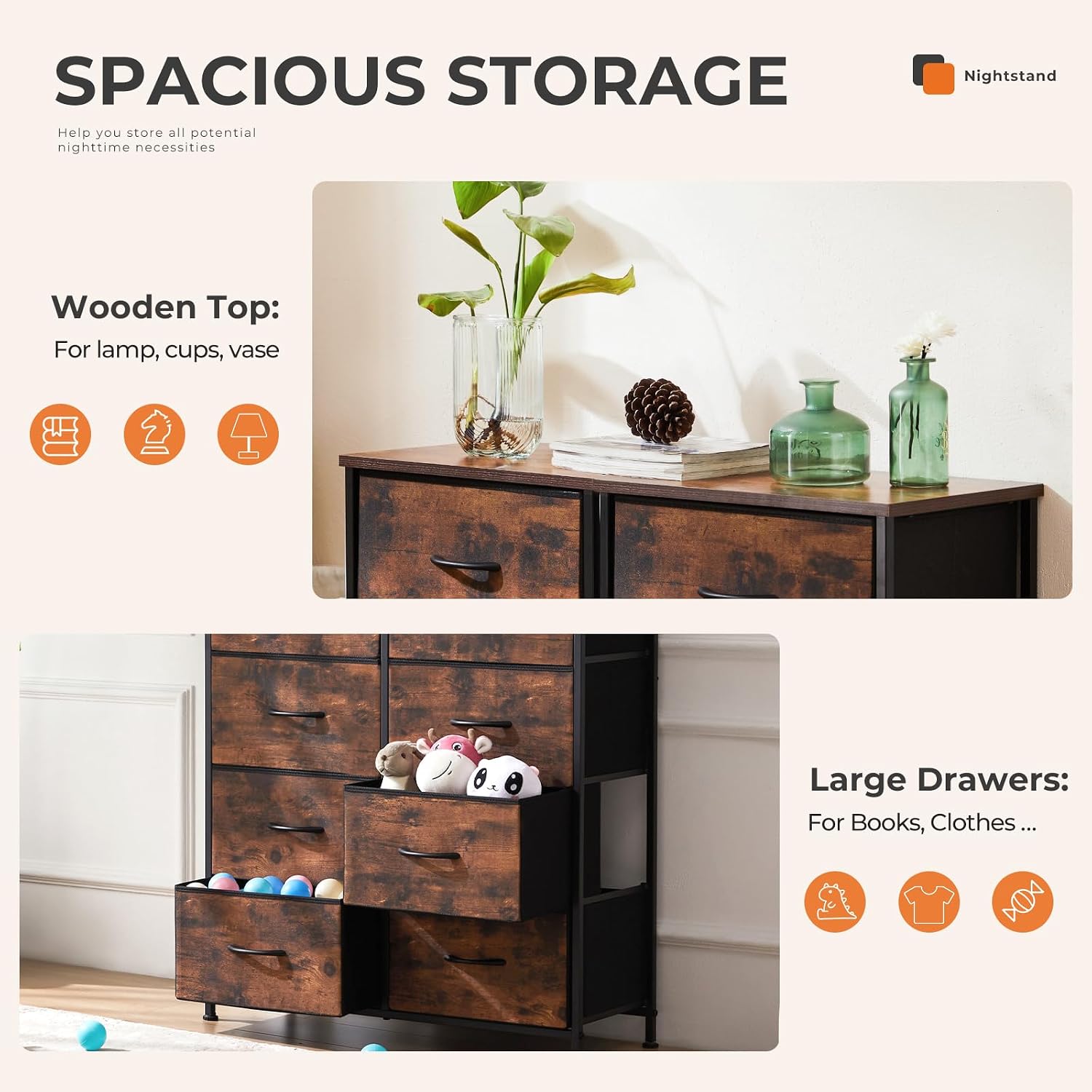 Detalle 2 de Sweetcrispy Dresser with 8 Drawers