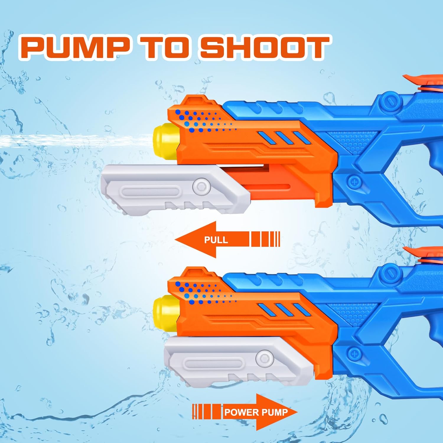 Thumbnail 3 de Quanquer 600cc Water Guns for Kids & Adults — 6 Pack Super Soaker Blasters