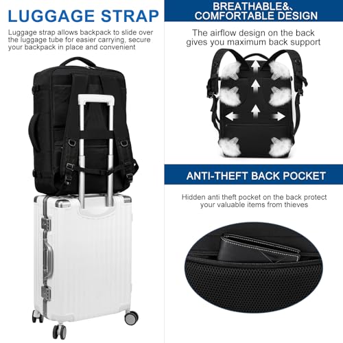 Thumbnail 5 de ENZOSUM Mochila de cabina para avión 55x40x20 cm (44 L) con compartimento para portátil de 17.3”