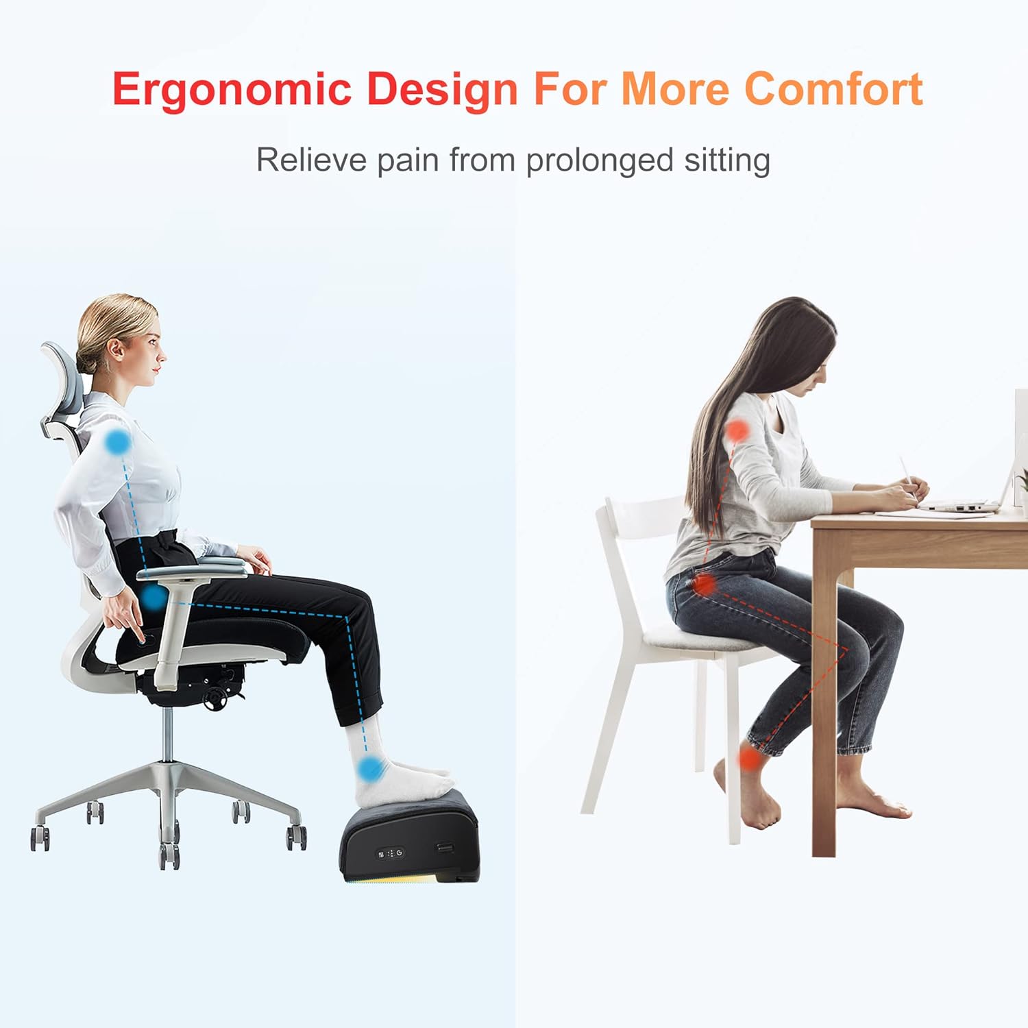 Thumbnail 2 de COMFIER heated foot rest with under-desk support for home office and gaming desks