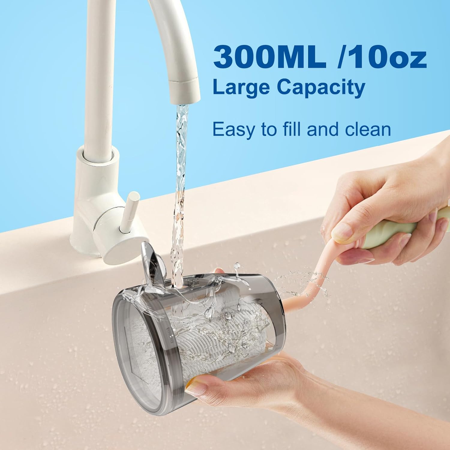Thumbnail 2 de WellLeo Cordless Water Flosser (300ML) with 5 Modes, 5 Jet Tips and IPX7 Waterproof Design