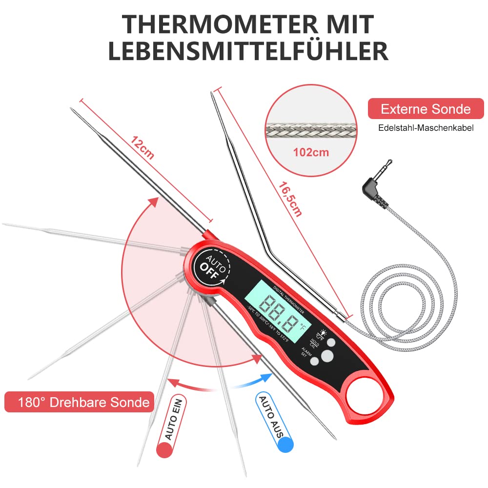 Thumbnail 4 de CIRYCASE Fleischthermometer Digital 102cm Sonde