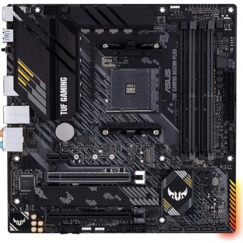 Detalle de Asus TUF GAMING B550M-PLUS: placa base sólida para gaming en formato m-ATX