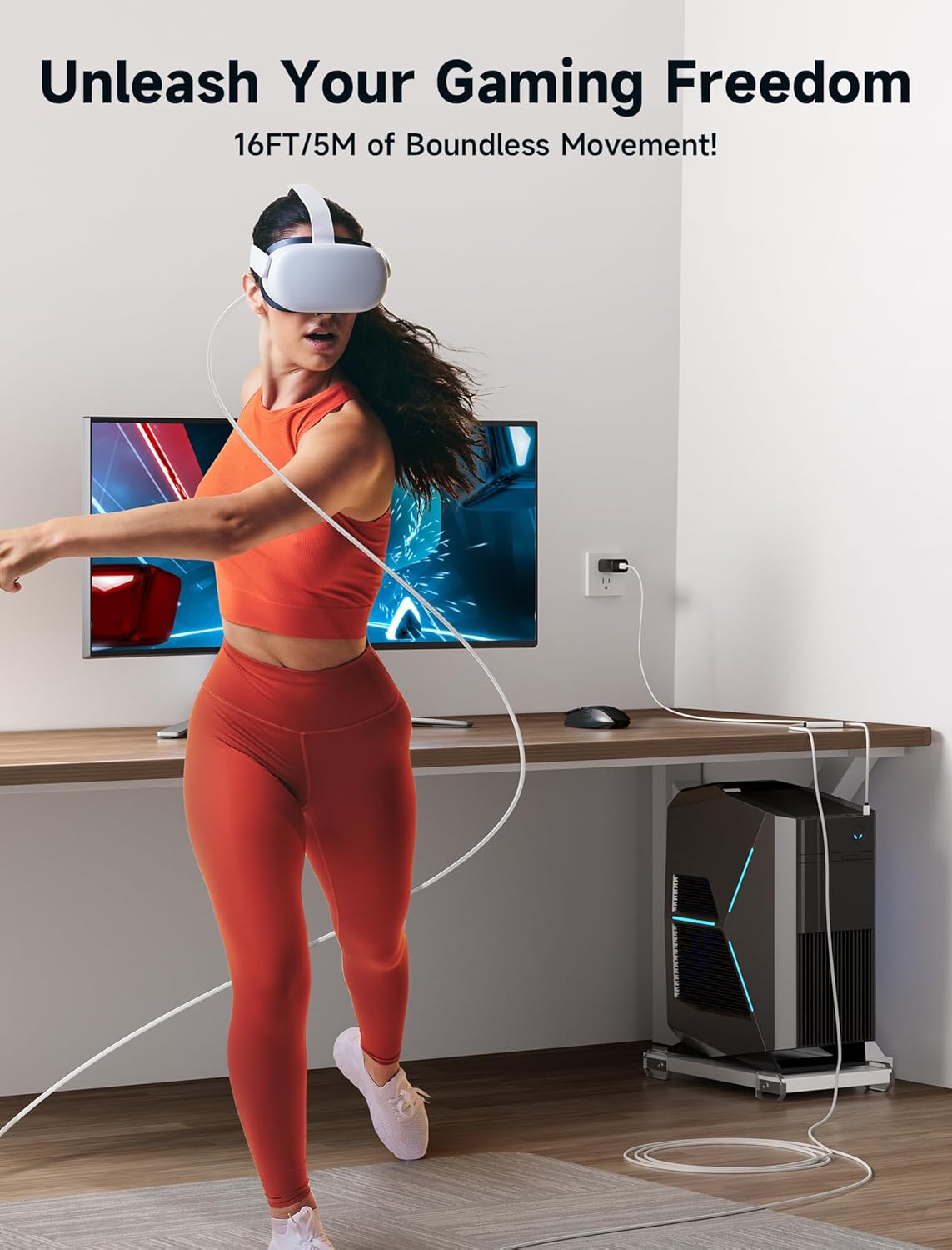 Thumbnail 6 de JSAUX Link-Kabel 5 m mit Ladefunktion (CD0044) für Meta Quest 3S/3/2/Pro, Pico 4 & PC VR