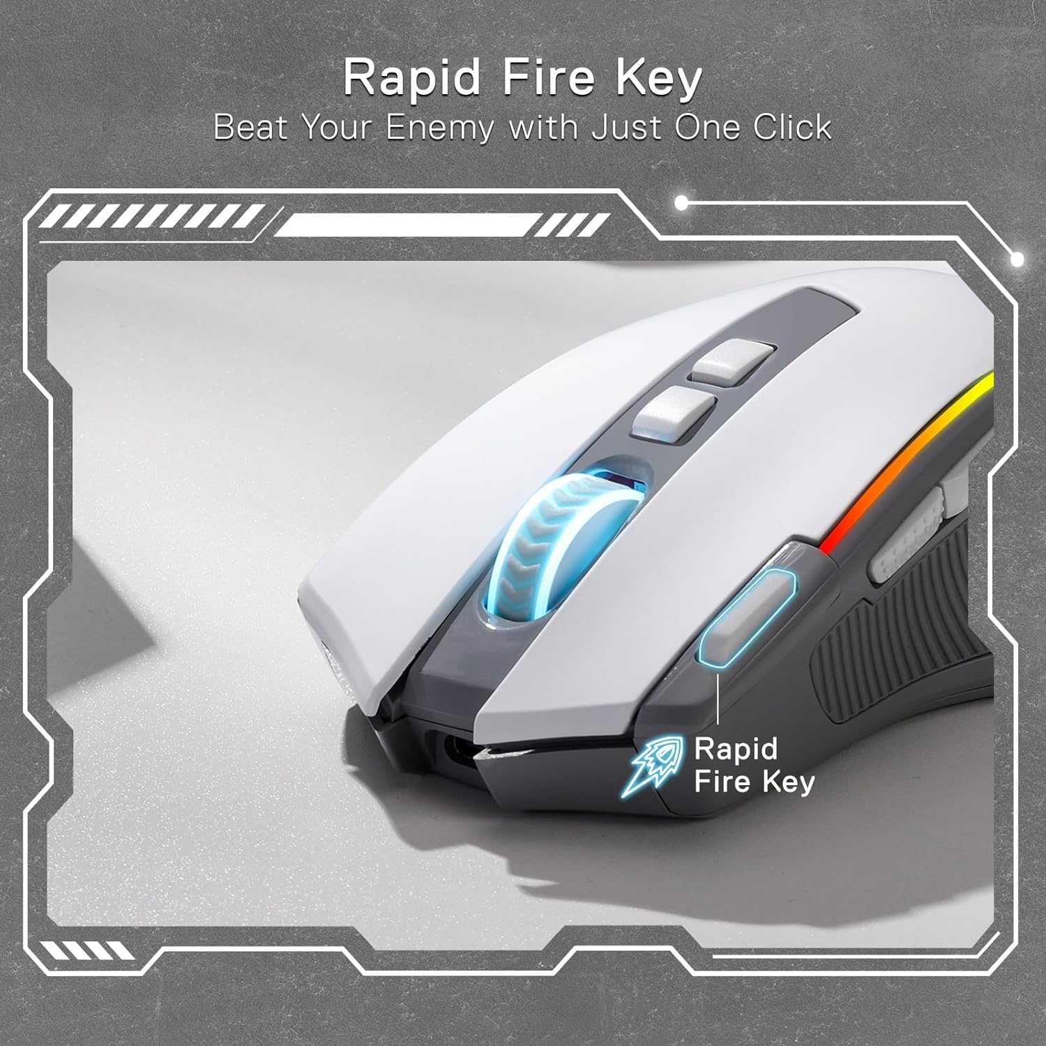 Detalle 2 de Redragon M612 PRO RGB Gaming Mouse (wired & wireless) with 8000 DPI, 11 programmable buttons