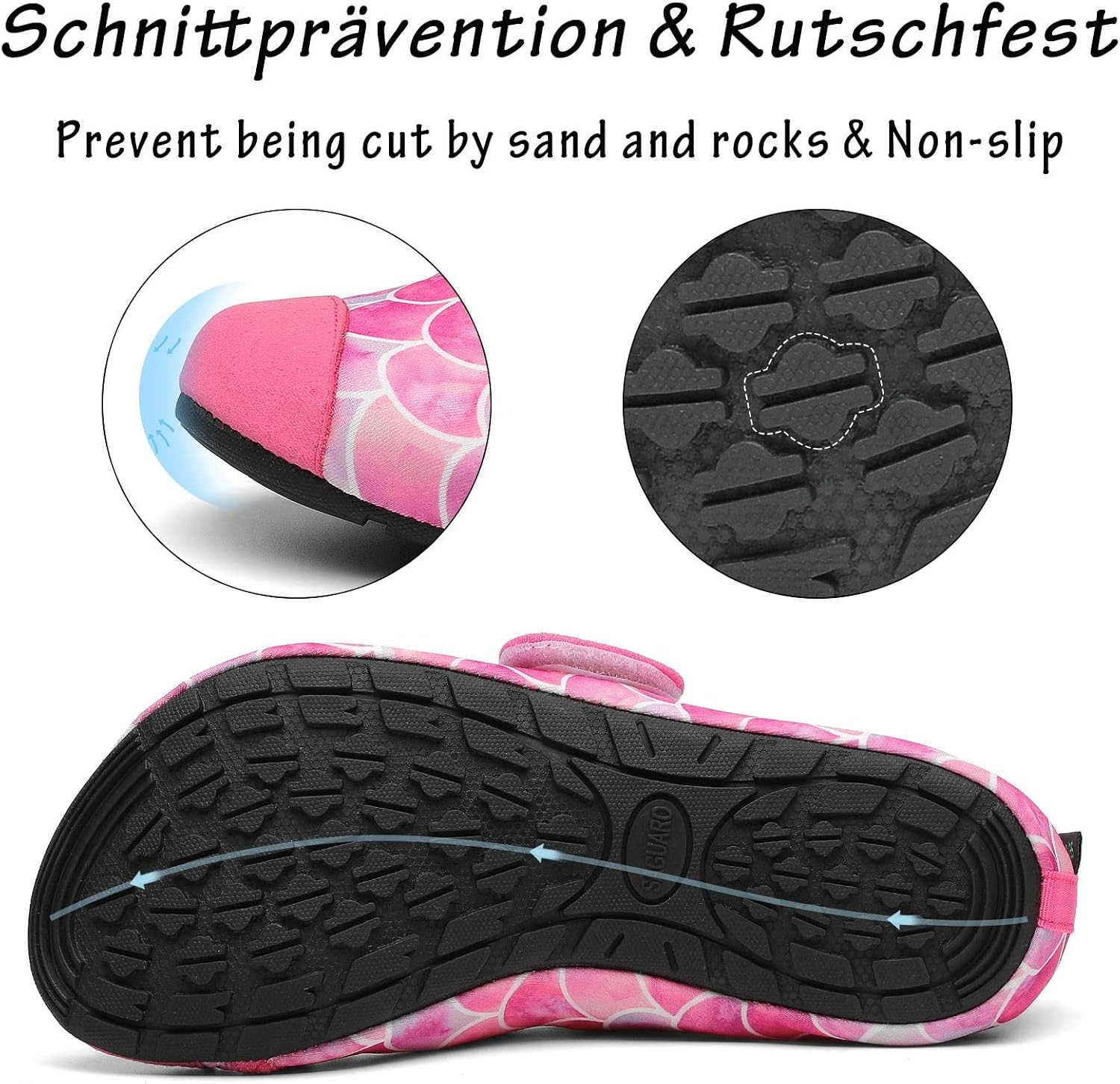 Detalle de SAGUARO Badeschuhe für Kinder – Aquaschuhe, Mädchen und Jungen, leicht & rutschfest