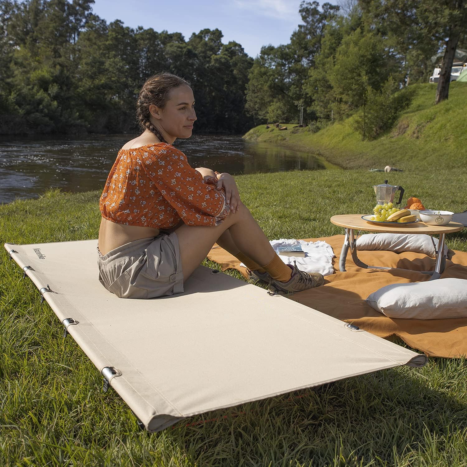 Detalle de Naturehike 6977465866622 – składane łóżko kempingowe 190 × 65 cm, do 150 kg