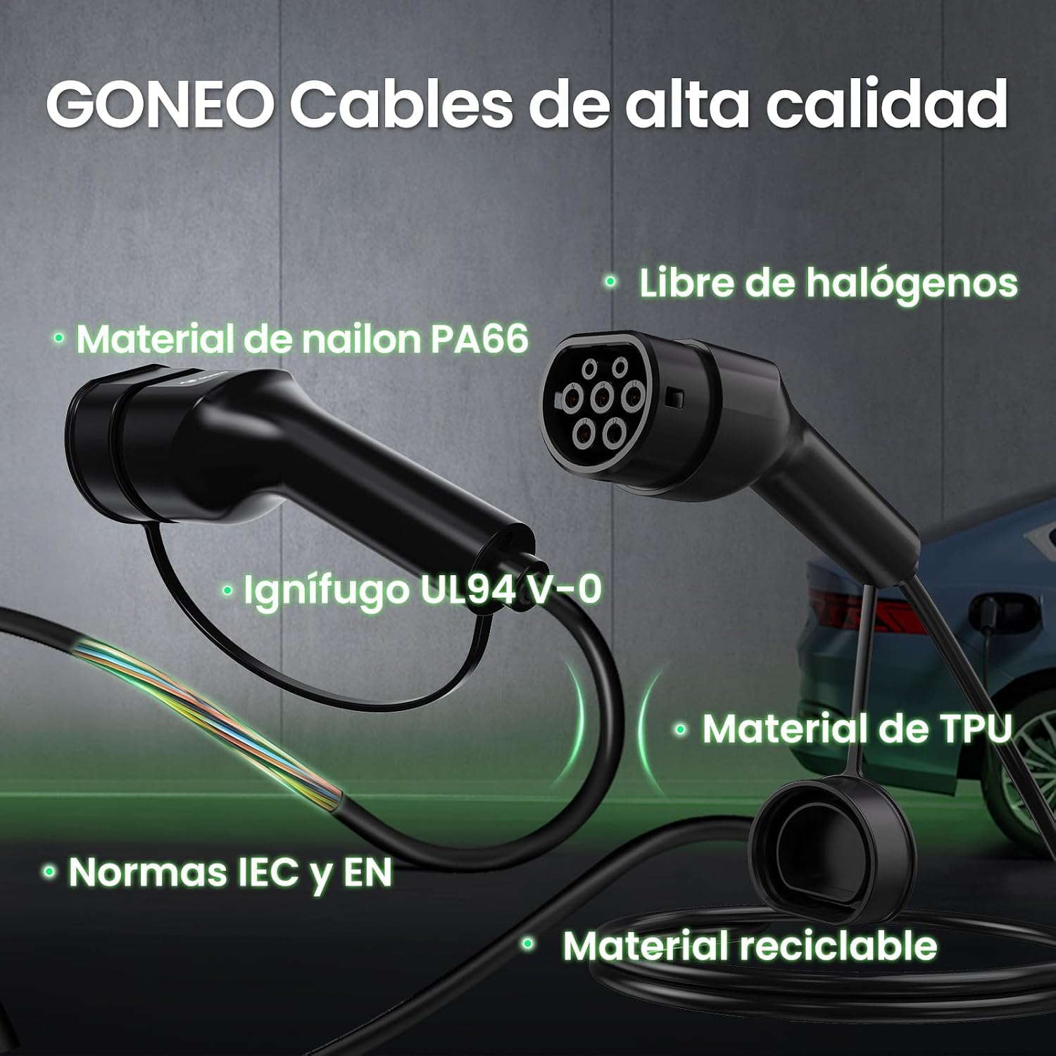 Thumbnail 6 de GONEO Cable de Carga Tipo 2 11kW 7m