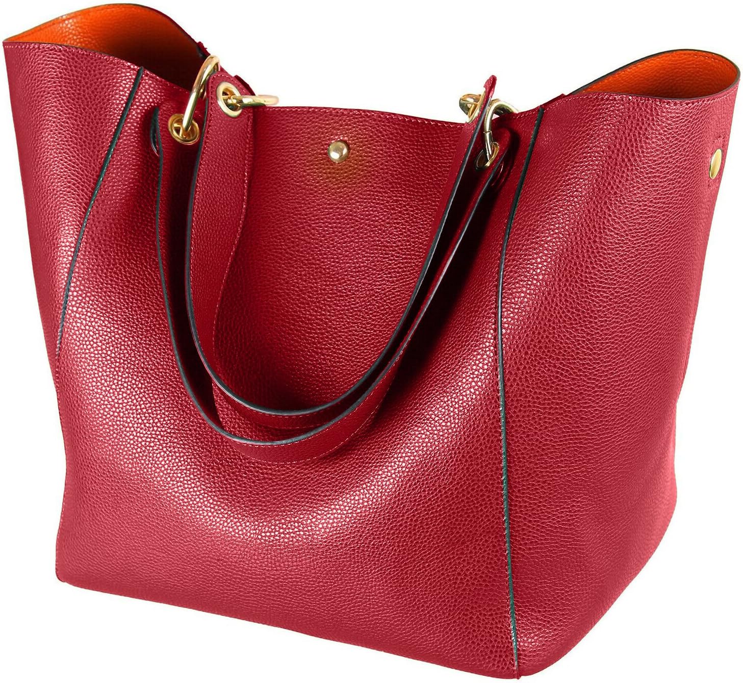 Thumbnail 6 de sqlp Taschen Damen Leder Groß Shopper – PU-Lerntasche mit rotem Innenfutter, 28×21×29 cm, Paris-Design