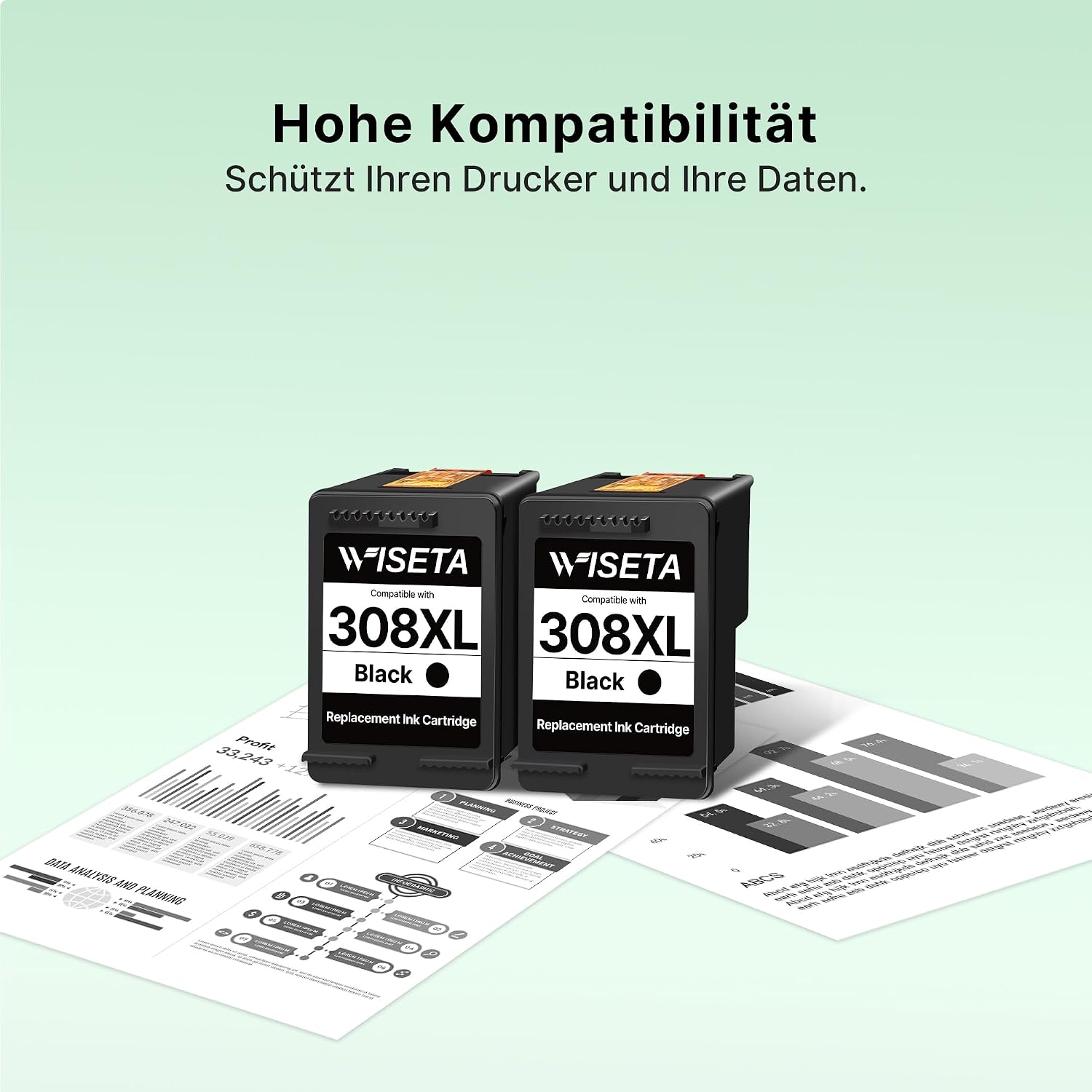 Detalle 2 de 308e 308XL Black Ink Cartridge (7FP20UE) – 2-Box High Yield Pack for HP Envy and DeskJet Series