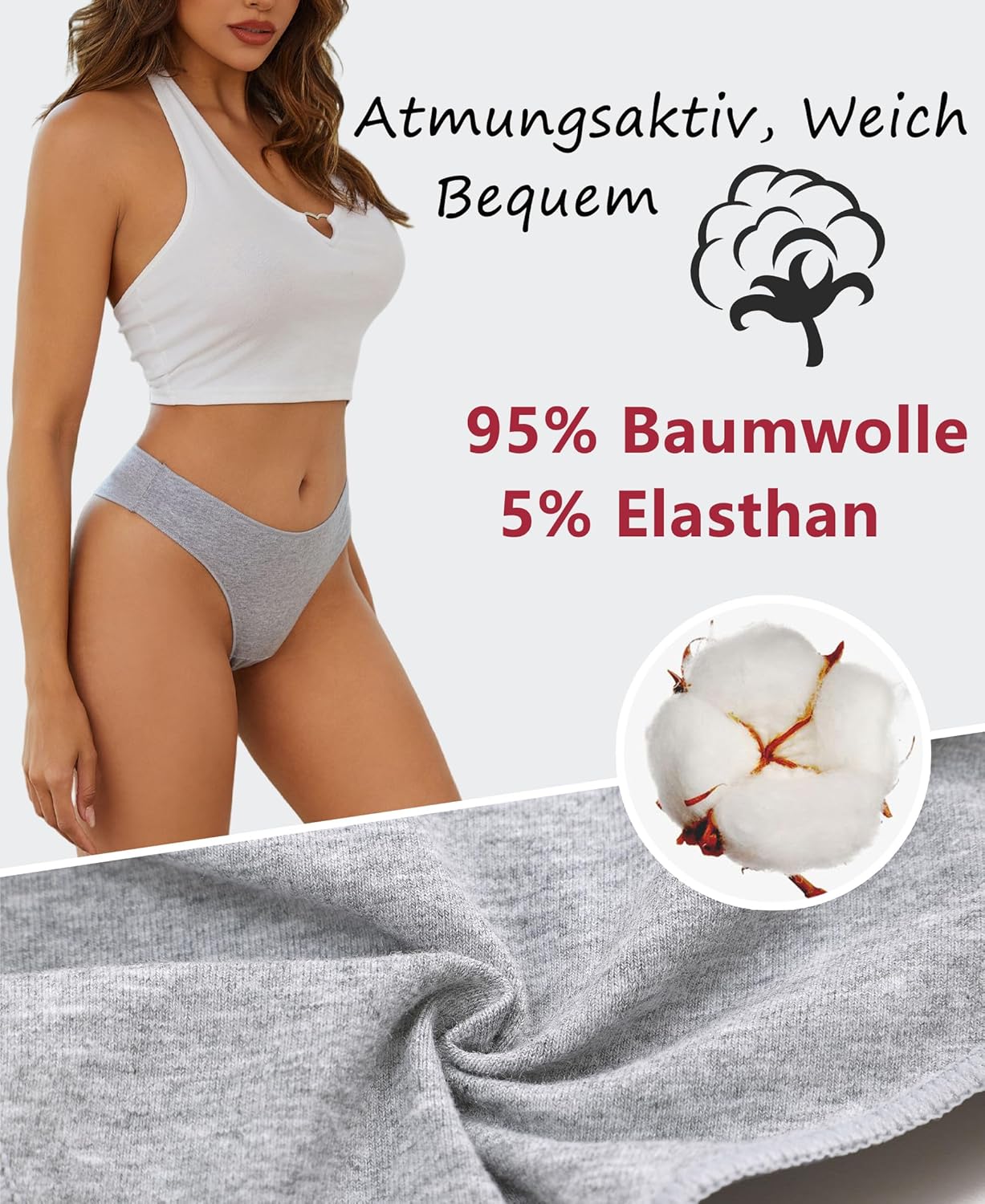 Thumbnail 1 de BeReady String Tanga 6er Pack Baumwolle