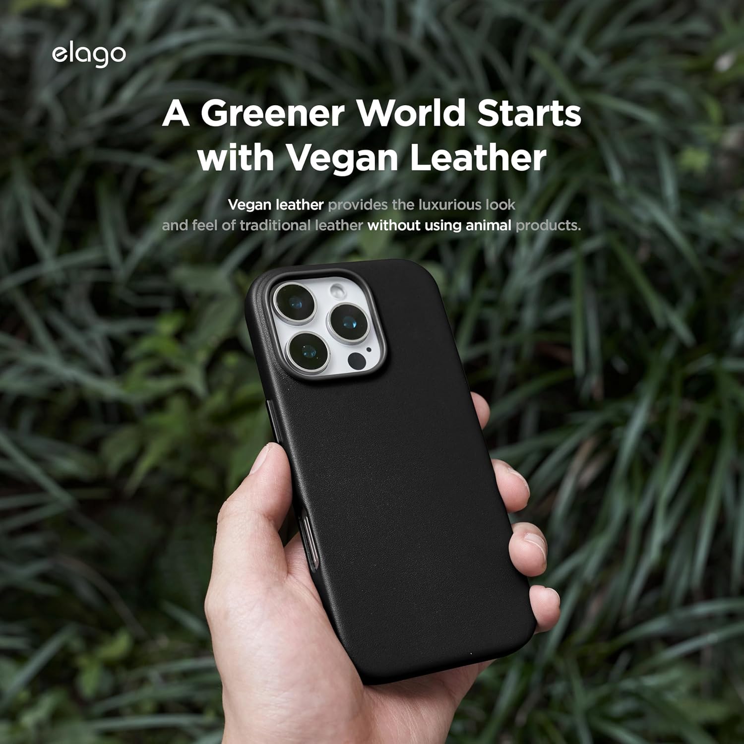 Detalle de elago Coque cuir magnétique MagSafe pour iPhone 16 Pro – vegan, antichoc et résistante à l’eau