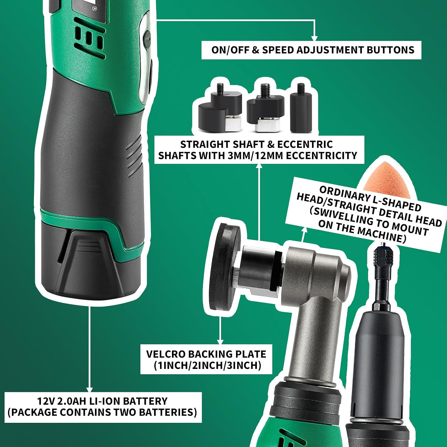 Detalle de BATOCA S6 cordless car polisher 12V kit