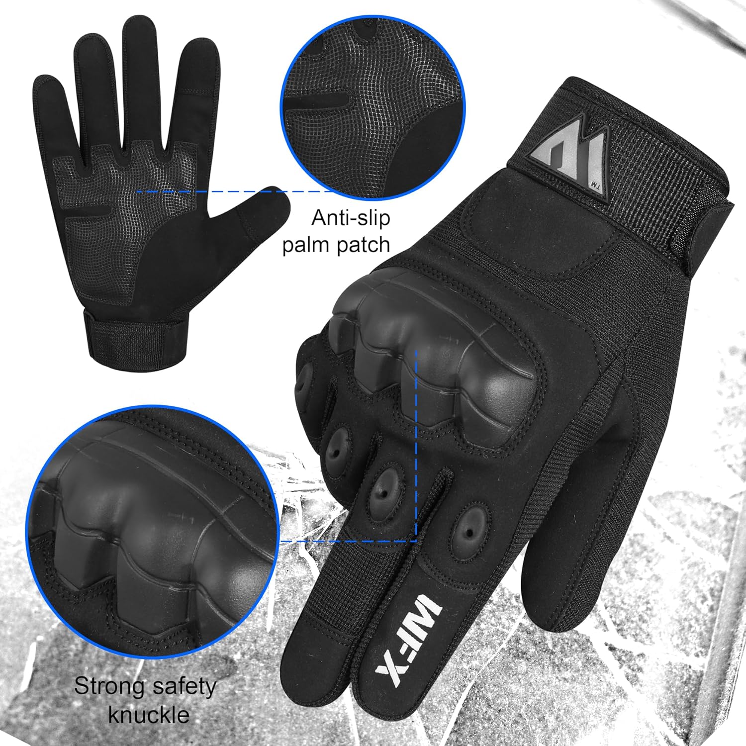 Detalle 2 de WFX Full‑Finger Motorcycle Gloves with Touchscreen