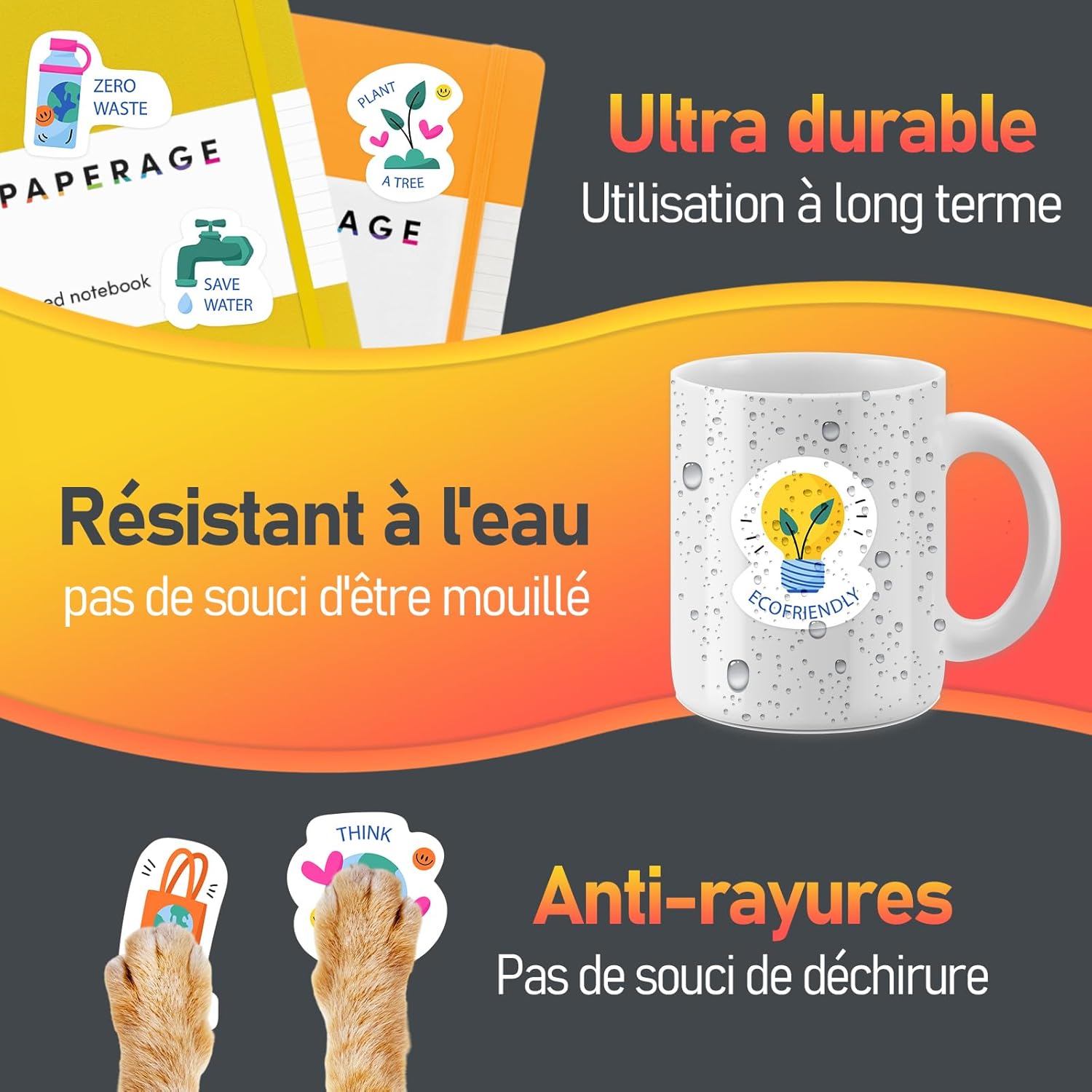 Thumbnail 2 de Tixlux – 15 feuilles de papier autocollant vinyle A4 brillant pour imprimante jet d’encre