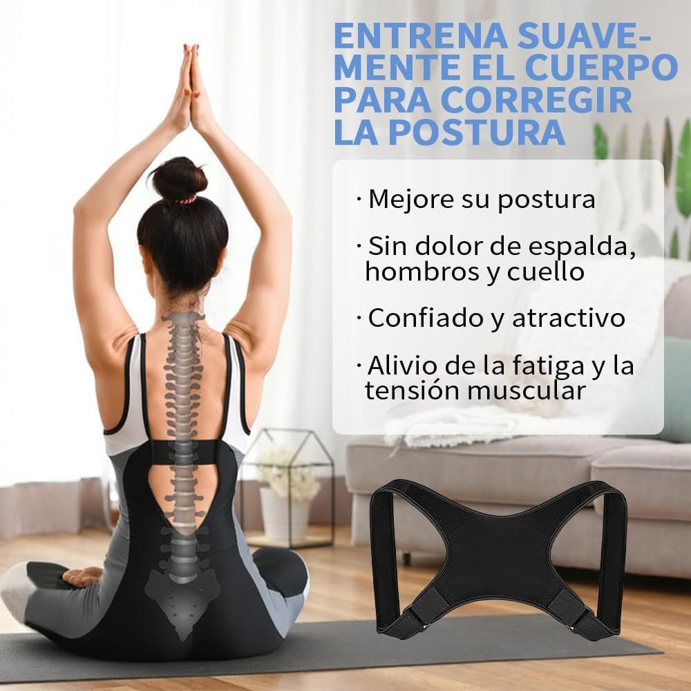 Thumbnail 6 de Corrector Postura Espalda Para Mujer Y Hombre,Para Alivio Del Dolor De Espalda,Cuello,Hombros Y Cervicales,Corrector De Postura Para,Invisible Transpirable Corregir Fajas Para Espalda (negro25101302)